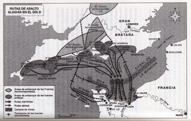Mapa de la Operación Overlord