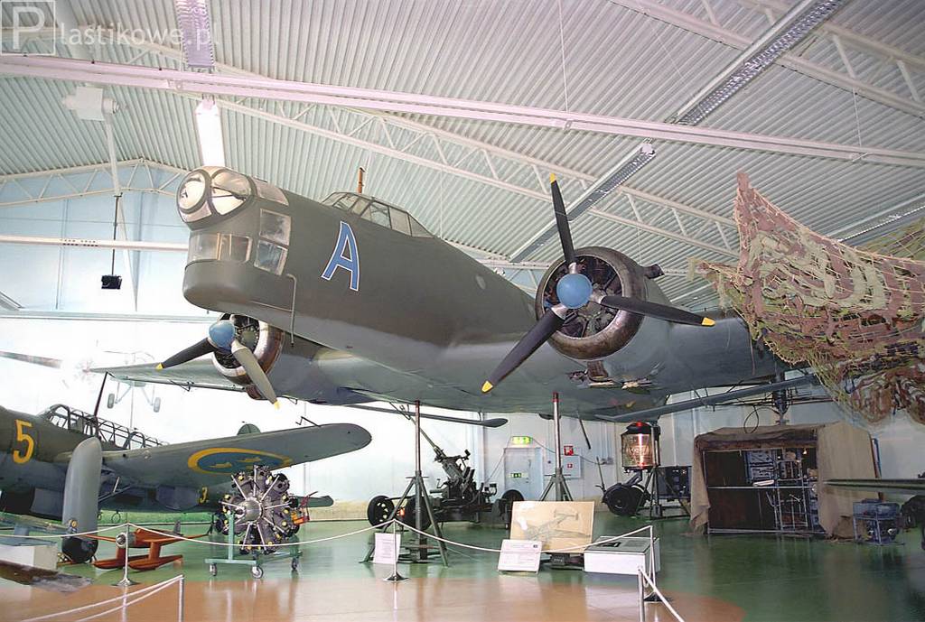 Junkers JU 86K-4 con número de Serie 163 conservado en el Flygvapenmuseum en Malmen, Suecia