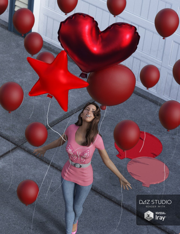00 daz3d party time balloons