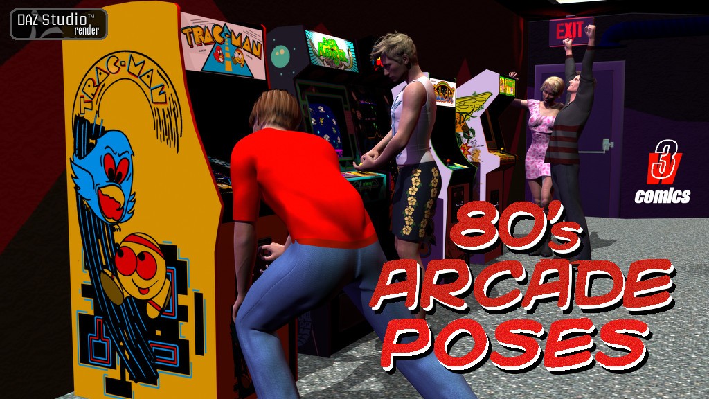 80's Arcade Poses - DAZ Studio